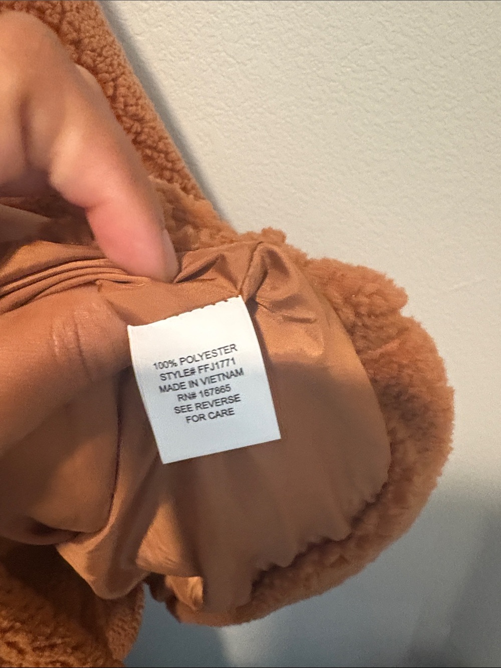 NY Collection Plush Teddy Coat in Rust Brown - Picture 5 of 6